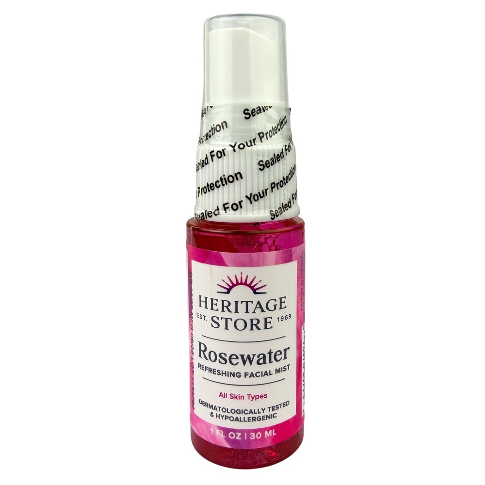 Heritage Store Rosewater Refreshing Facial Mist 1 fl oz 30 ml Travel Size Sealed